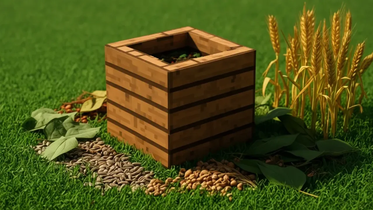 Jak zrobić kompostownik w Minecraft z 7 półbloków drewna